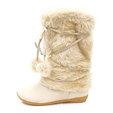 लड़कियों के लिए सफेद शीतकालीन जूते